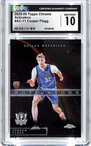2025-26 Topps Chrome Cooper Flagg Activators Rookie #11 CGC 10 Mavericks
