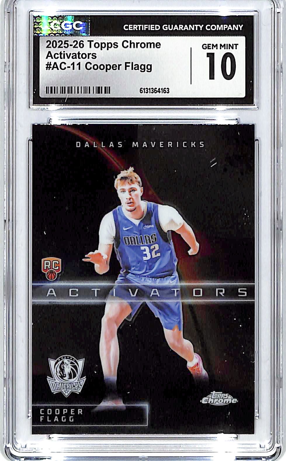 2025-26 Topps Chrome Cooper Flagg Activators Rookie #11 CGC 10 Mavericks