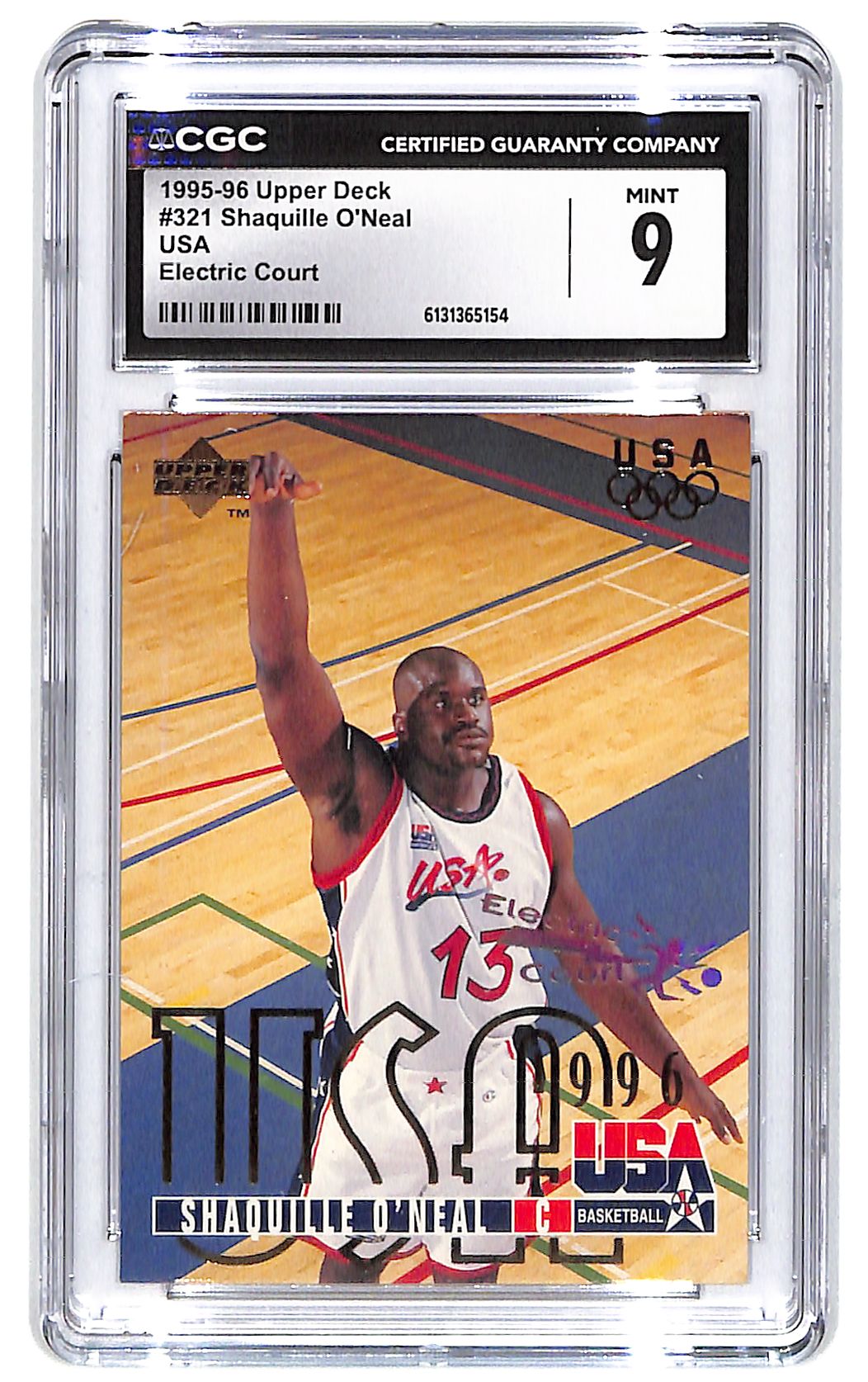 1995-96 Shaquille O'Neal Upper Deck USA Electric Court #321 CGC Mint 9
