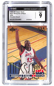 1995-96 Shaquille O'Neal Upper Deck USA Electric Court #321 CGC Mint 9
