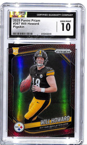 2025 Prizm Will Howard Rookie RC Pigskin /180 CGC 10 Steelers