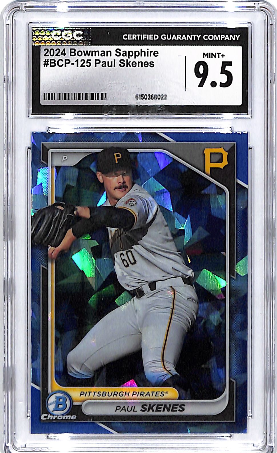 2024 Bowman Chrome Sapphire Paul Skenes Rookie RC Prospect CGC 9.5 Pirates