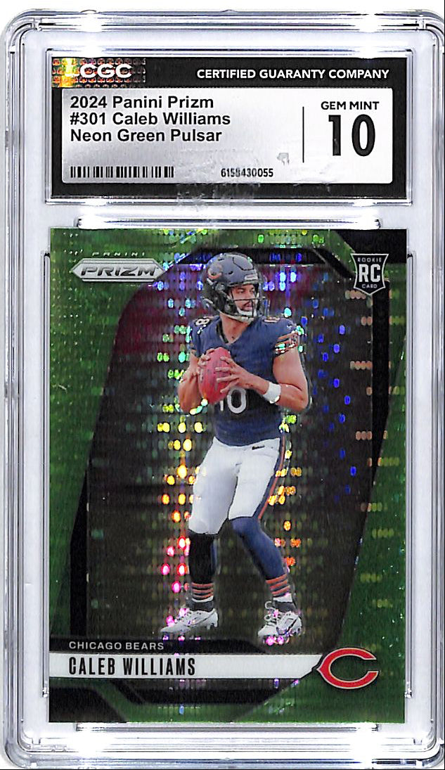 2024 Prizm Caleb Williams Rookie RC Neon Green Pulsar CGC 10 Bears