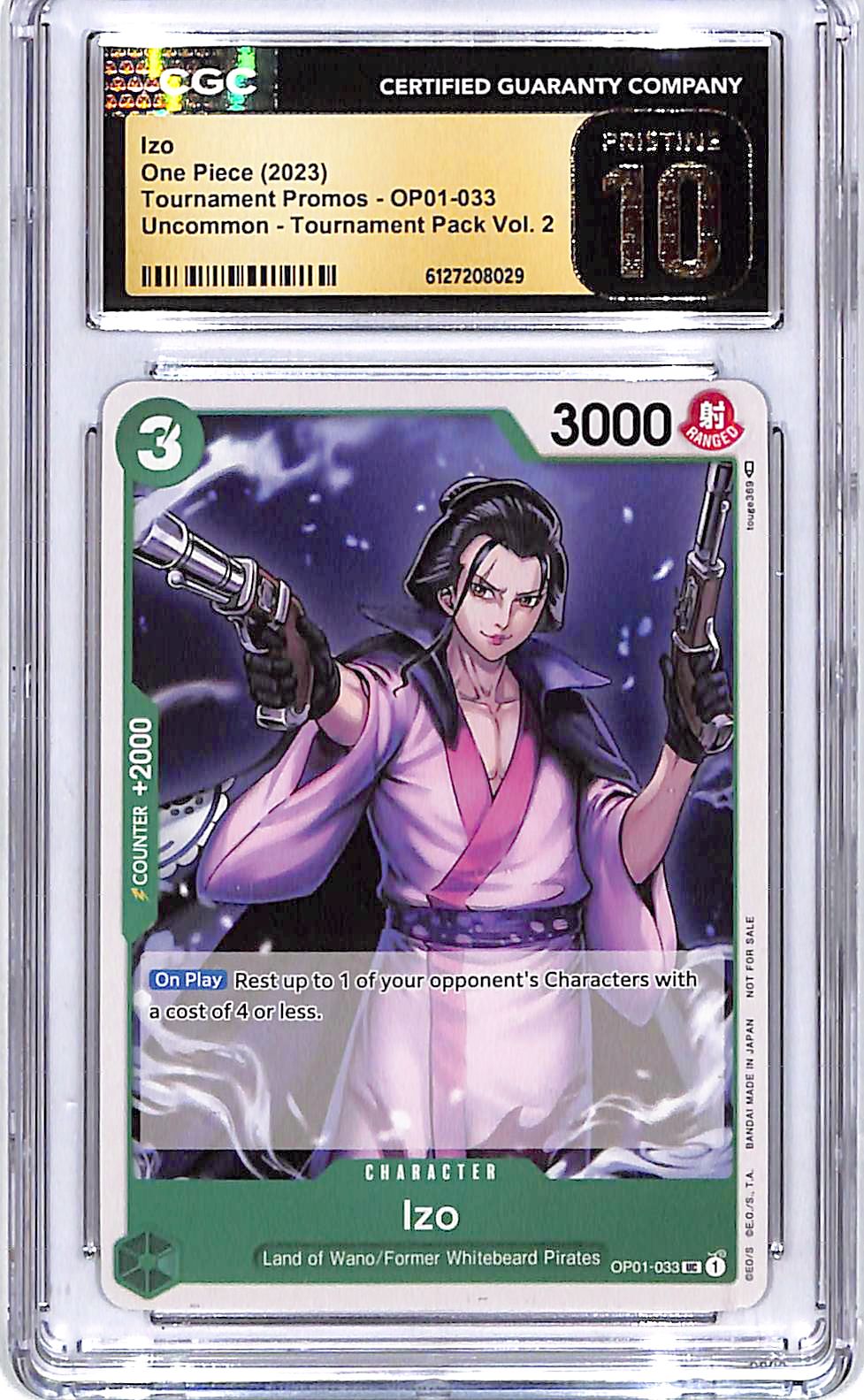 One Piece Tournament Promos Vol 2 OP01 Izo 033 CGC 10 Pristine