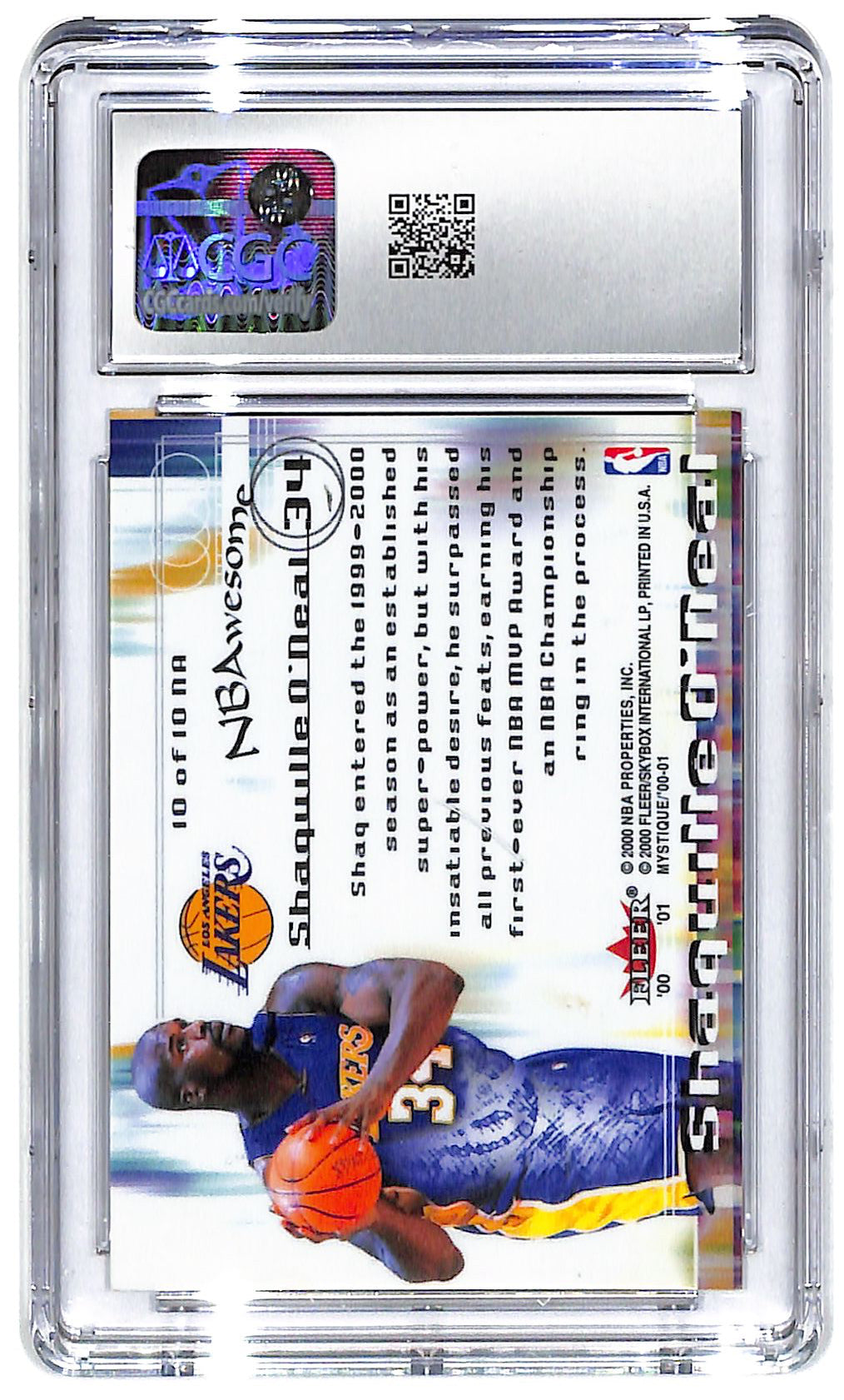 2000-01 Shaqullie O'Neal Fleer Mystique NBAwesome #10NA CGC Mint 9