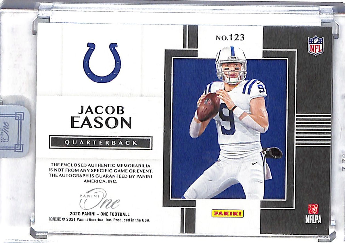 2020 Panini One Jacob Eason Auto Autograph Rookie RC Patch Jersey /25 Colts