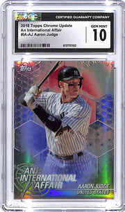 2018 Topps Chrome Update Aaron Judge An International Affair CGC 10 Yankees