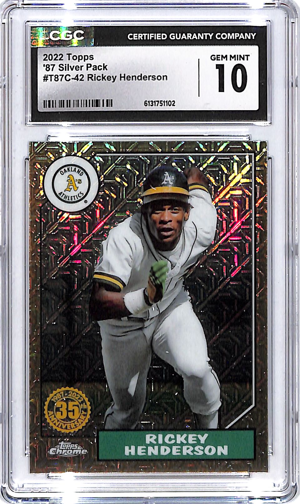 2022 Topps Rickey Henderson Silver Pack CGC 10 Athletics