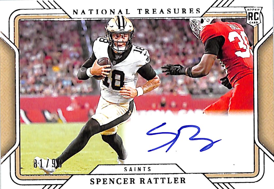 2024 National Treasures Spencer Rattler Auto Autograph Rookie RC /99 Saints