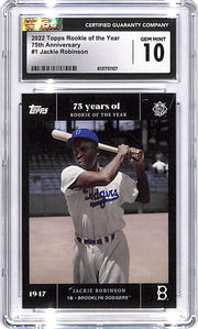 2022 Topps Rookie of the Year 75th Anniversary Jackie Robinson #1 CGC 10 Dodgers