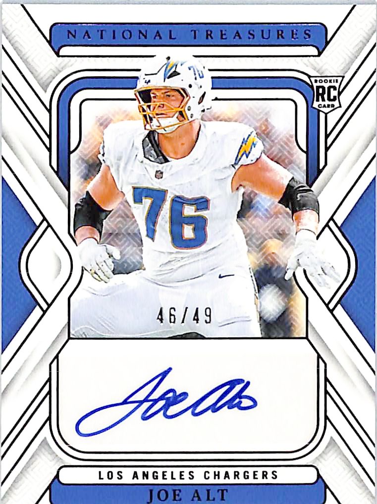 2024 National Treasures Joe Alt Auto Autograph Rookie RC Purple /49 Chargers