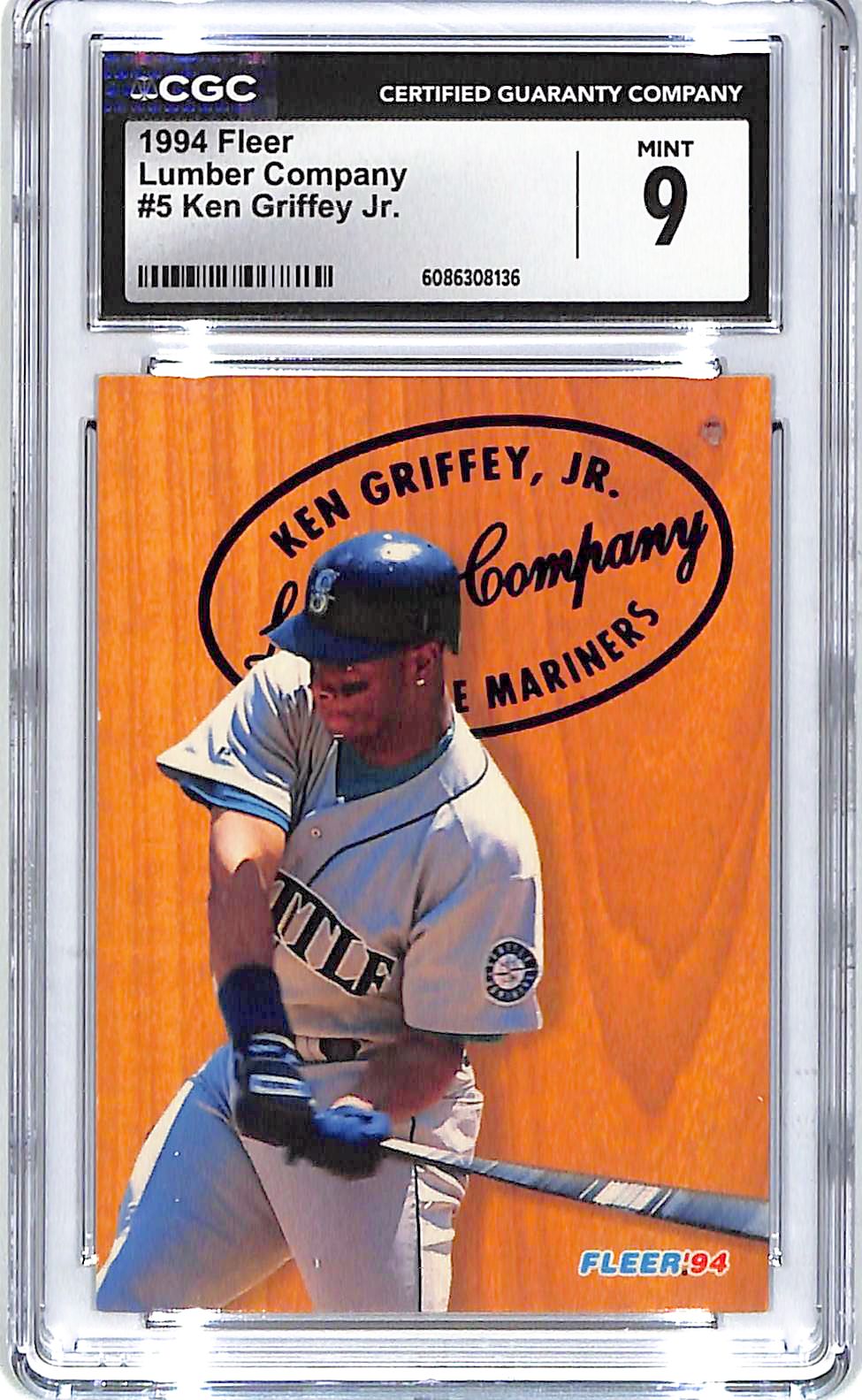 1994 Fleer Ken Griffey Jr Lumber Company #5 CGC 9 Mariners