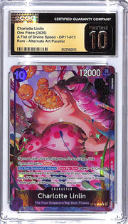 One Piece A Fist of Divine Speed OP11 Charlotte Linlin Alternate Art CGC 10 Pristine