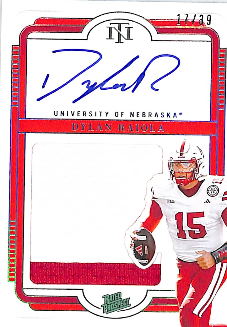 2025 National Treasures Collegiate Dylan Raiola Auto Autograph Rookie RC Patch Jersey /39