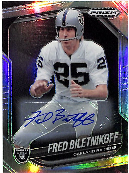 2025 Prizm Black Fred Biletnikoff Auto Autograph Silver Raiders