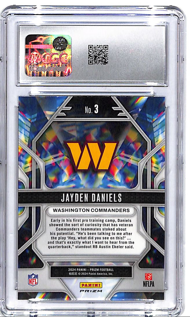 2024 Prizm Jayden Daniels Prizmatic Rookie RC Green Cracked Ice CGC 10 Commanders