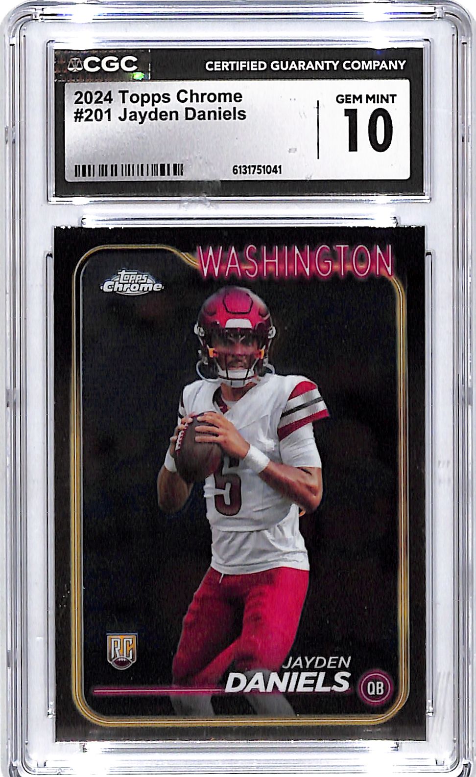 2024 Topps Chrome Jayden Daniels Rookie RC #201 CGC 10 Commanders
