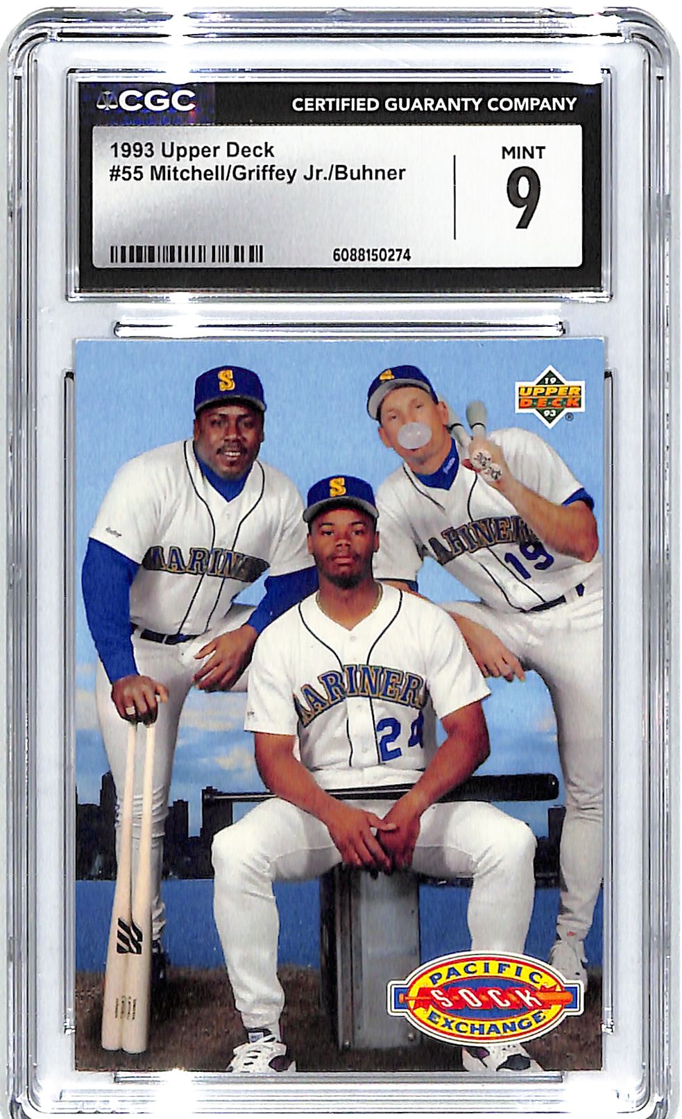 1993 Upper Deck Ken Griffey Jr Mitchell Buhner #55 CGC 9 Mariners