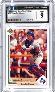 1991 Upper Deck Final Edition Ivan Rodriguez Rookie RC #55F CGC 9 Rangers