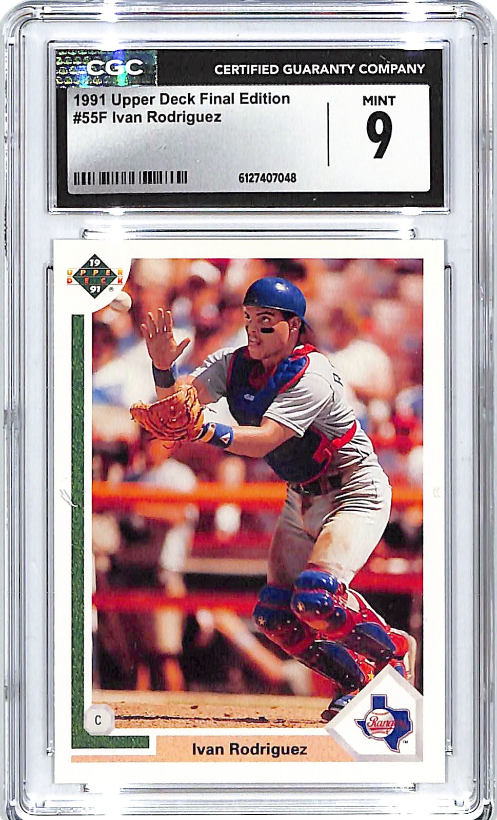 1991 Upper Deck Final Edition Ivan Rodriguez Rookie RC #55F CGC 9 Rangers