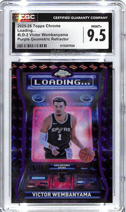 2025-26 Topps Chrome Victor Wembanyama Loading Purple Geometric /75 CGC 9.5 Spurs