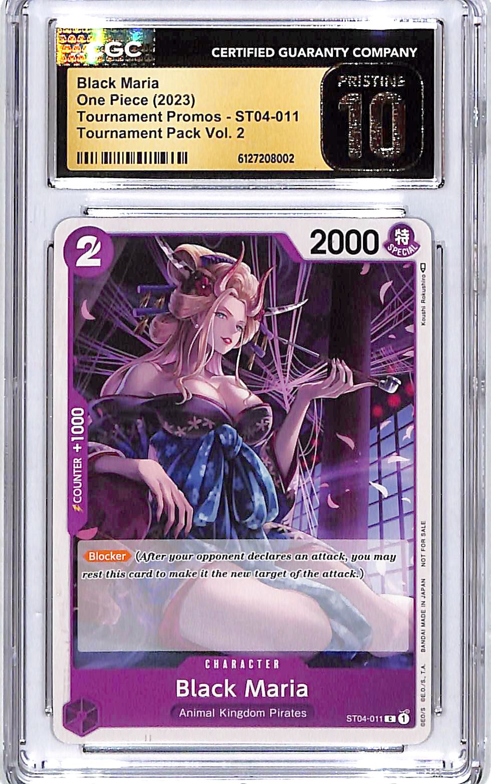 One Piece Tournament Promos Vol 2 ST04 Black Maria 011 CGC 10 Pristine