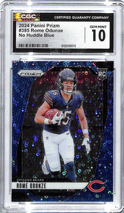 2024 Prizm Rome Odunze Rookie RC No Huddle Blue /99 CGC 10 Bears
