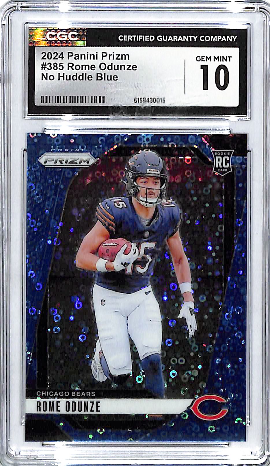 2024 Prizm Rome Odunze Rookie RC No Huddle Blue /99 CGC 10 Bears
