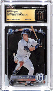 2025 Bowman Chrome Prospects Kevin McGonigle Rookie RC CGC 10 Pristine Tigers