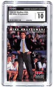 1992-93 Mike Kryzewski Skybox USA #95 CGC Gem Mint 10