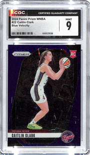 2024 Prizm WNBA Caitlin Clark Rookie RC Blue Velocity CGC 9 Fever