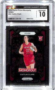 2024 Prizm Monopoly WNBA Caitlin Clark Rookie RC CGC 10 #65 Fever