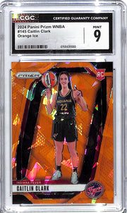 2024 Prizm WNBA Caitlin Clark Rookie RC Orange Cracked Ice CGC 9 Fever