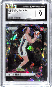 2024 Prizm WNBA Caitlin Clark Rookie RC Cracked Ice CGC 9 Fever