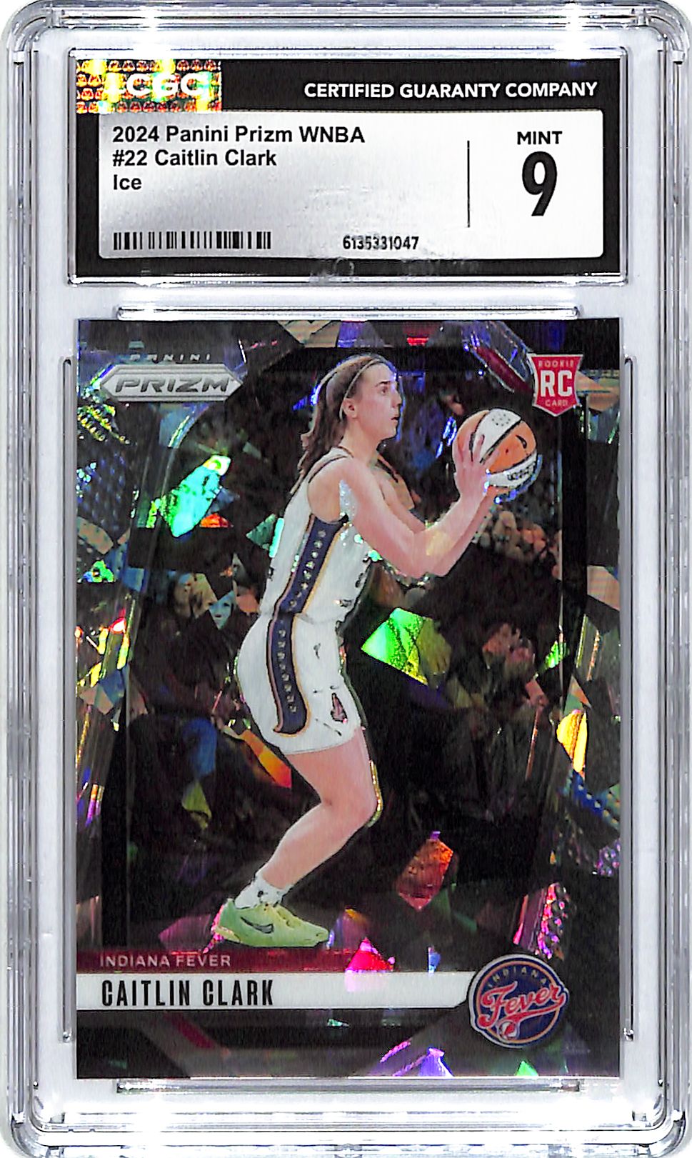 2024 Prizm WNBA Caitlin Clark Rookie RC Cracked Ice CGC 9 Fever