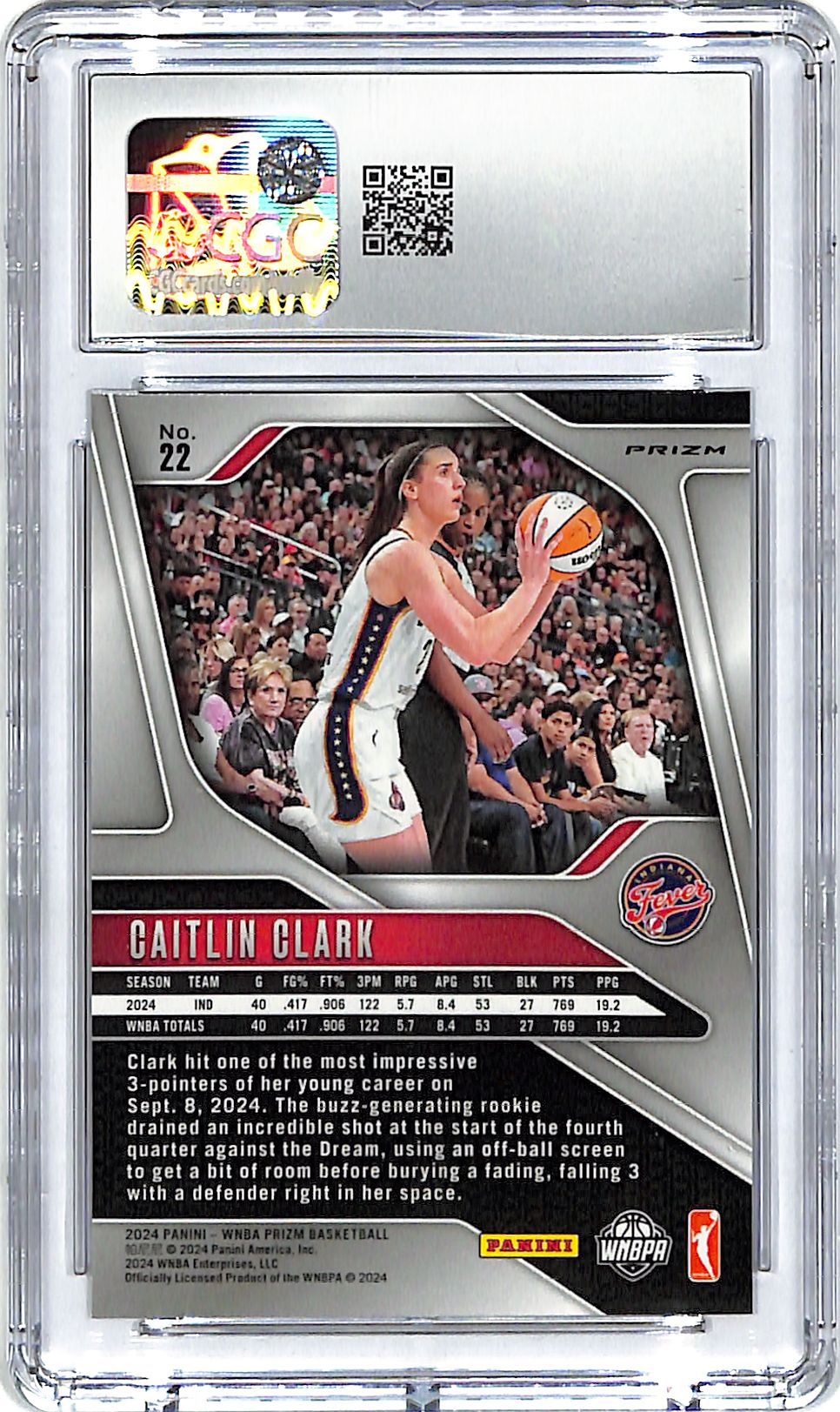 2024 Prizm WNBA Caitlin Clark Rookie RC Cracked Ice CGC 9 Fever