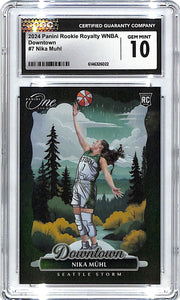 2024-25 WNBA Rookie Royalty Nika Muhl Downtown Rookie RC #7 CGC 10 Storm
