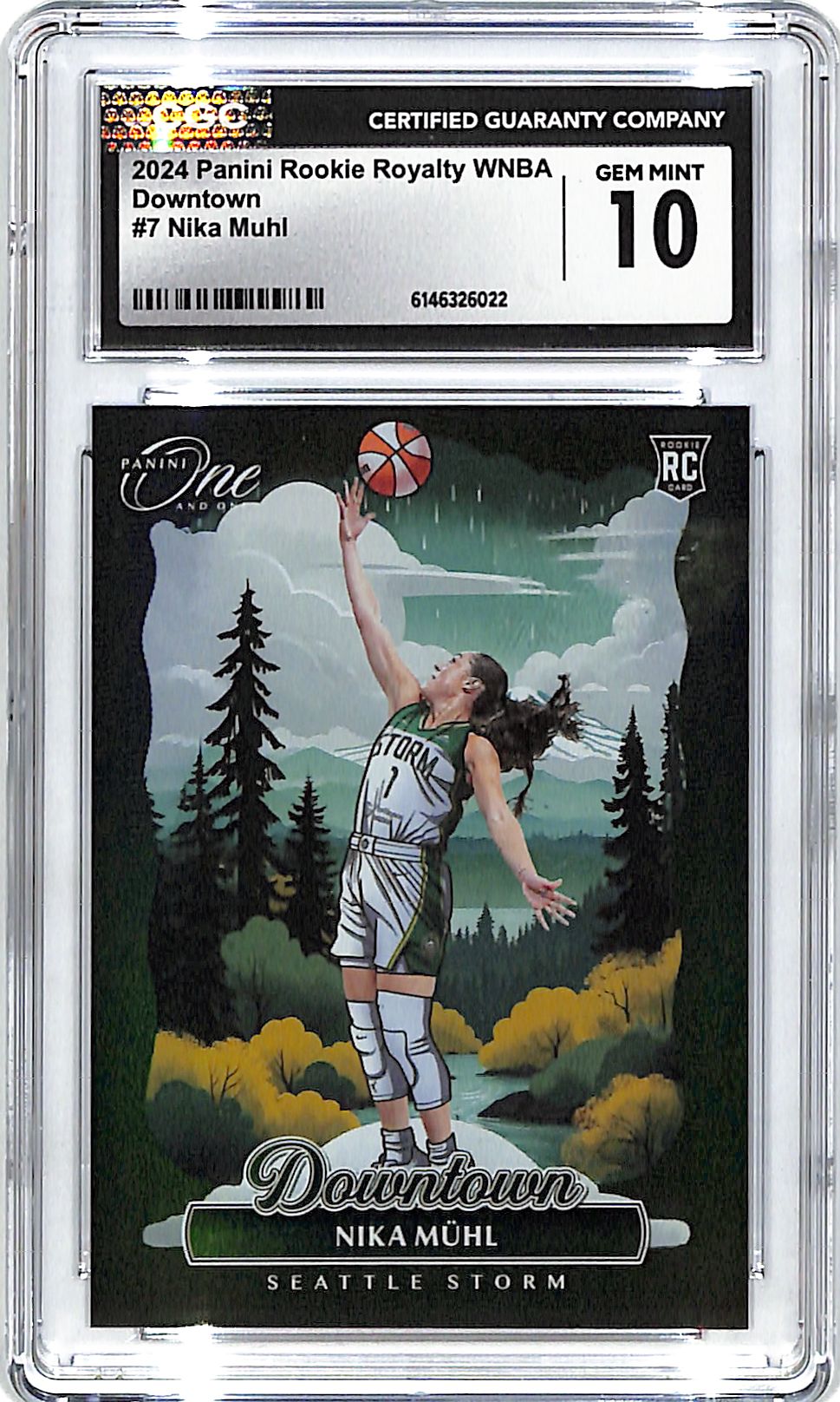 2024-25 WNBA Rookie Royalty Nika Muhl Downtown Rookie RC #7 CGC 10 Storm