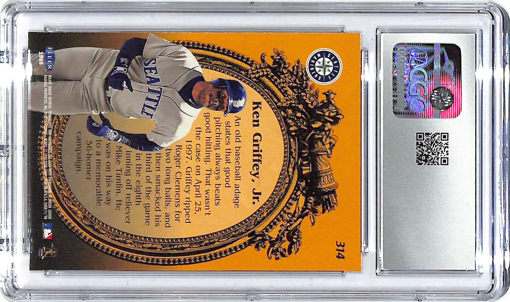 1998 Fleer Tradition Ken Griffey Jr Golden Memories #314 CGC 9 Mariners
