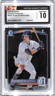 2025 Bowman Chrome Prospects Kevin McGonigle Rookie RC CGC 10 Tigers