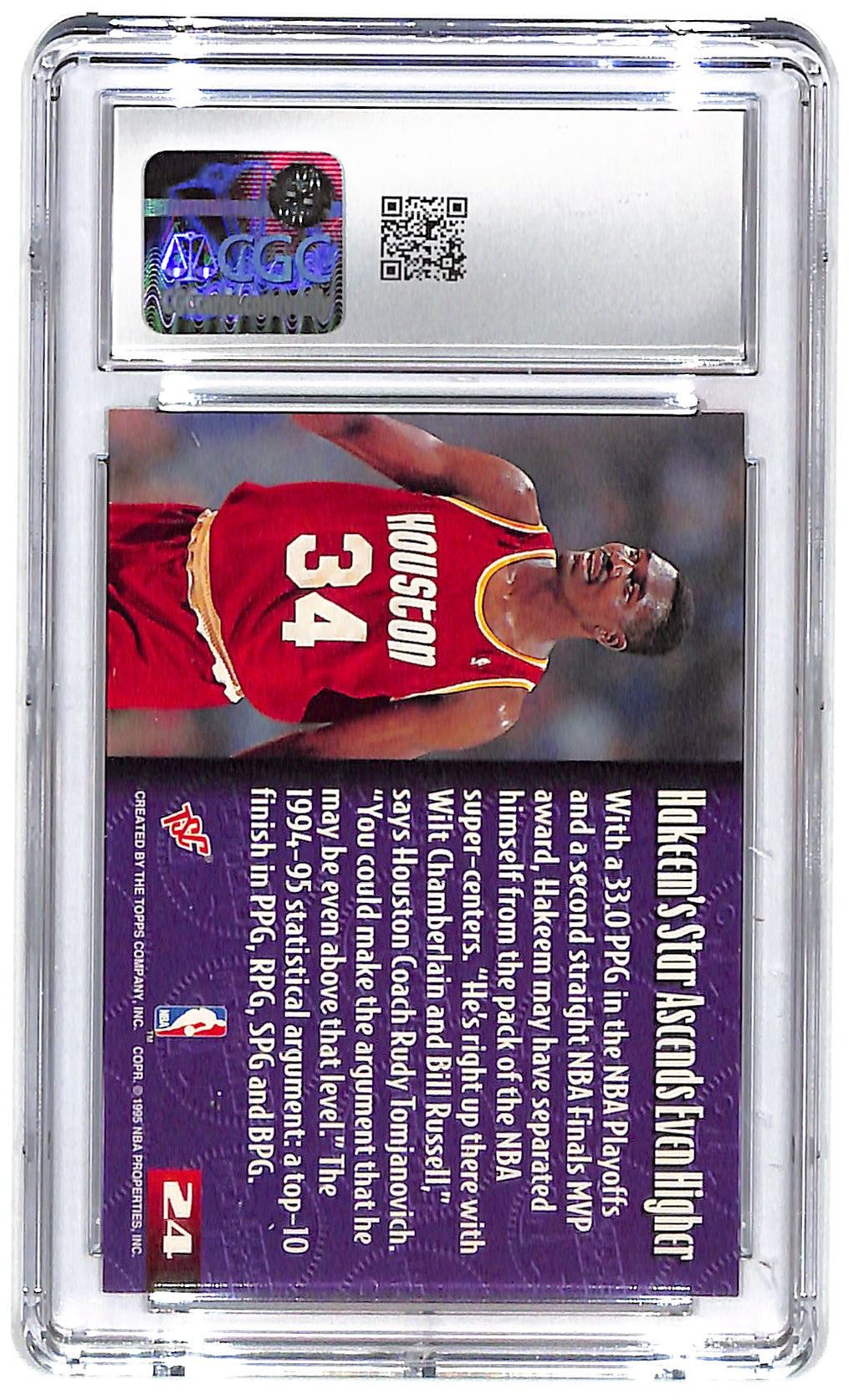 1994-95 Hakeem Olajuwon Stadium Club Members Only 50 #24 CGC Gem Mint 10