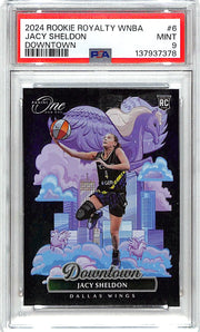 2024-25 WNBA Rookie Royalty Jacy Sheldon RC Downtown #6 PSA 9 Wings