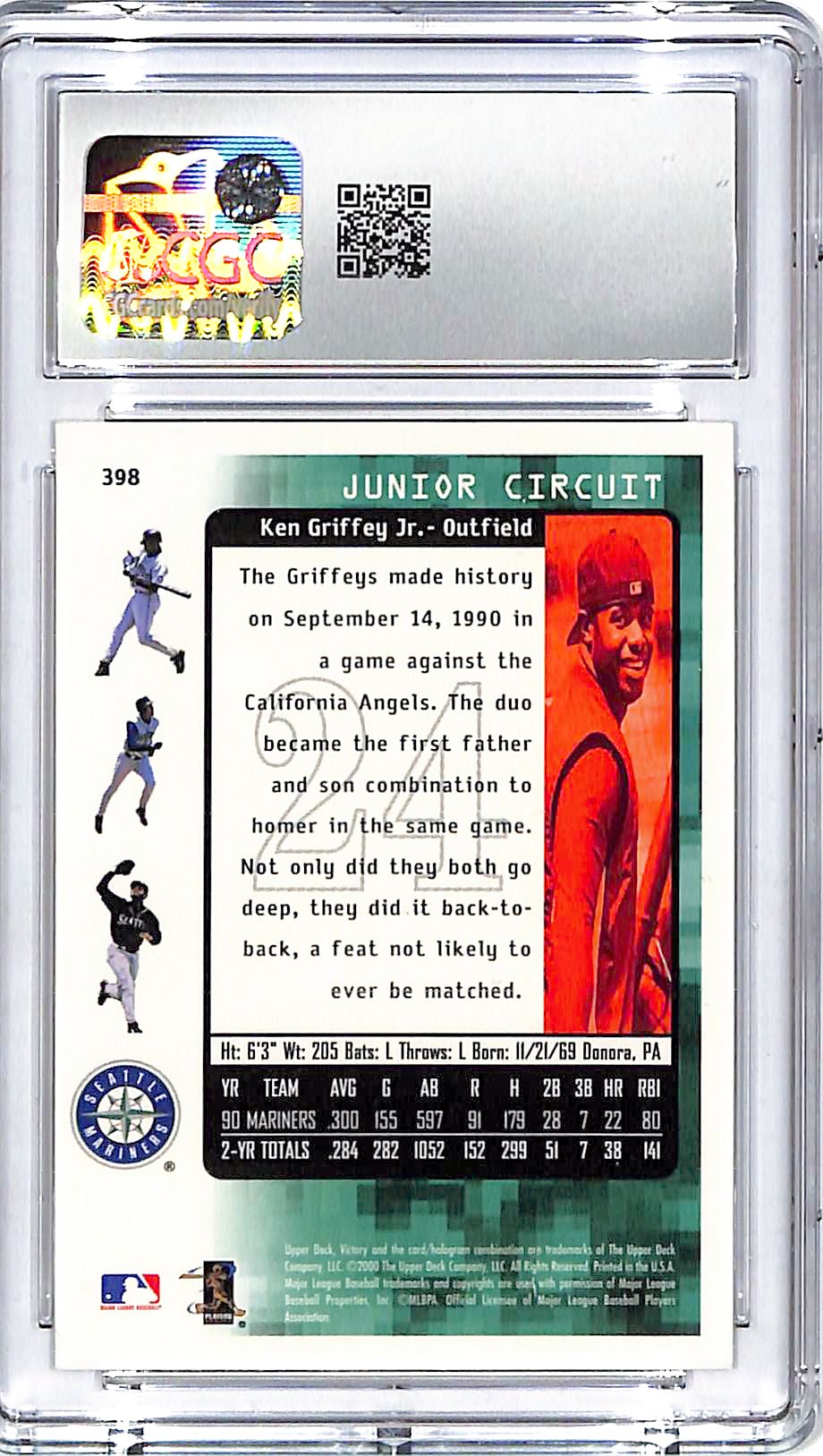 2000 Upper Deck Victory Ken Griffey Jr #398 CGC 10 Mariners