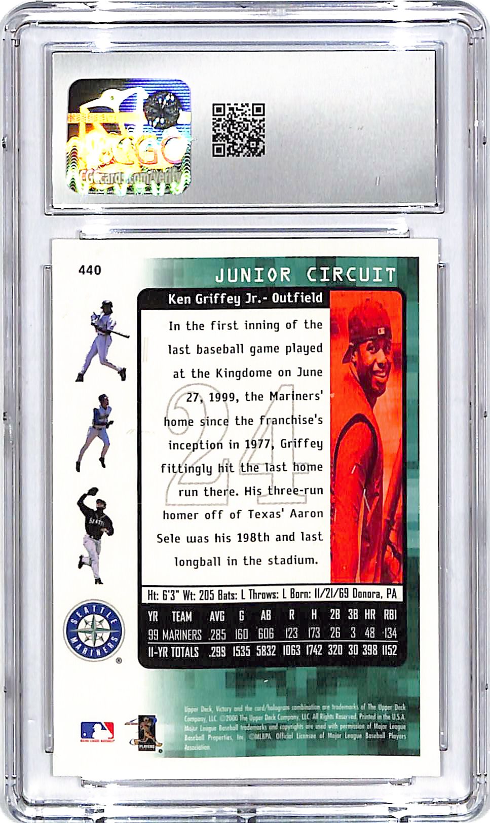 2000 Upper Deck Victory Ken Griffey Jr #440 CGC 10 Mariners