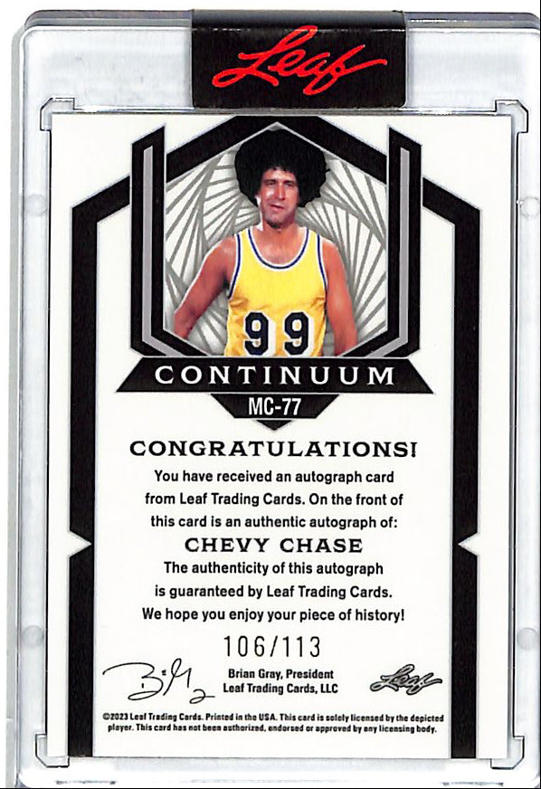 2023 Leaf Continuum Chevy Chase Fletch Auto Autograph /113