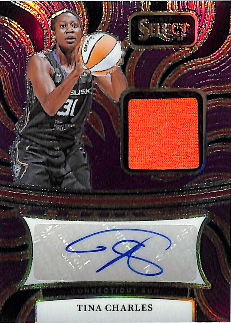 2025 Select Tina Charles Auto Autograph Patch Jersey Purple /99 Sun