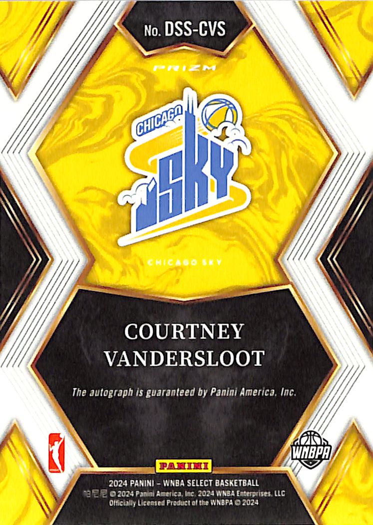 2025 Select WNBA Courtney Vandersloot Auto Autograph Draft Selection Silver