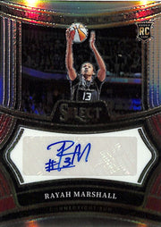 2025 Select WNBA Rayah Marshall Auto Autograph Rookie RC Silver Sun