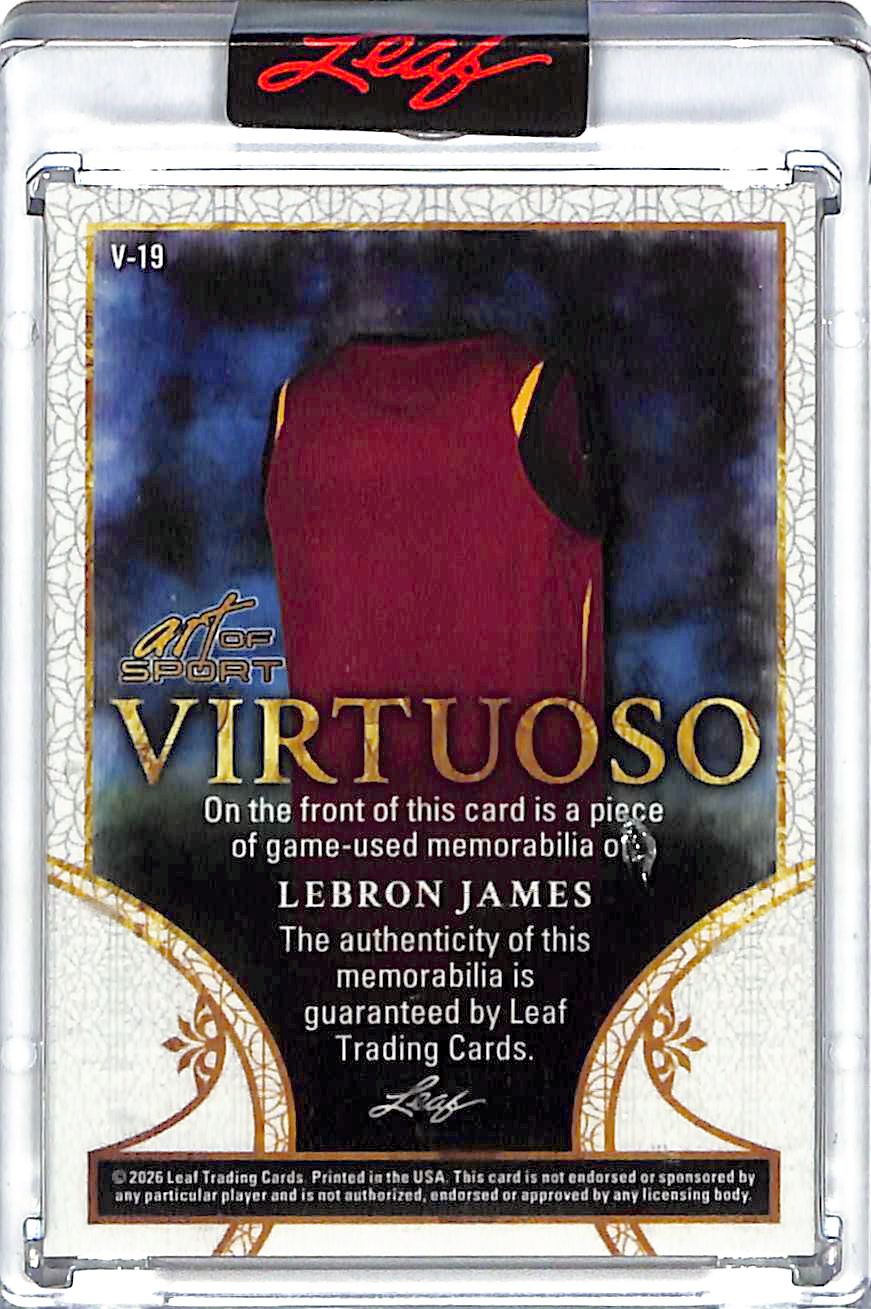 2026 Leaf Art of Sport LeBron James Jersey Patch GAME USED Virtuoso /30