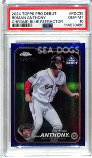 2024 TopPs Pro Debut Chrome Roman Anthony Rookie RC Blue Refractor /150 PSA 10 Red Sox